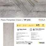Piso Flotante Frigg Vision Gris Claro 8 mm HDF Simil Madera Alto Tránsito Click 2.71 m² Caja - Image 4