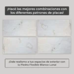 Piedra Flexible Natural 61x122 cm Blanco Luna Piedrafina Pack x10 - Image 2