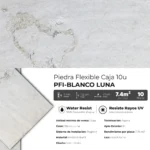 Piedra Flexible Natural 61x122 cm Blanco Luna Piedrafina Pack x10 - Image 3