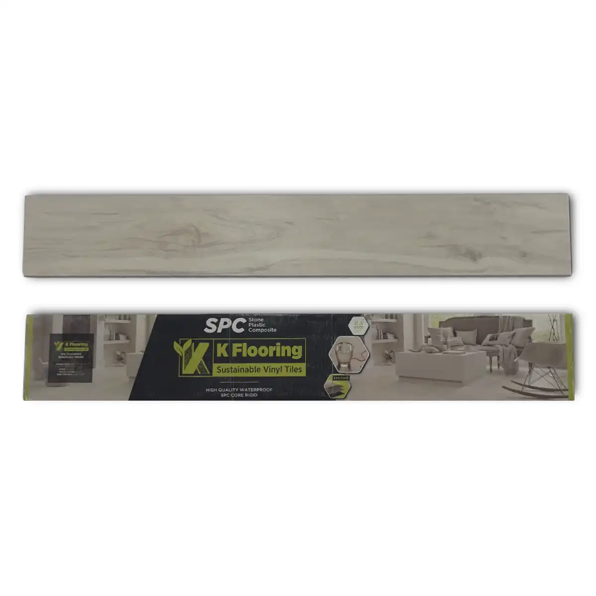 PVCSPC-47-1.webp Piso Vinílico Kflooring Crema SPC Tránsito Comercial Moderado Click 2.71m² - Image 1