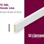 Zócalo Contramarco Curvo Atenneas 5.6 cm MDF Prepintado Blanco 9 mm x 2.75m