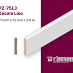 Zócalo Contramarco Curvo Atenneas 7.5cm x 12mm MDF Prepintado Blanco 2.6m