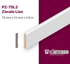 Zócalo Contramarco Curvo Atenneas 7.5cm x 12mm MDF Prepintado Blanco 2.6m