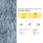 Alfombra Nórdica Pelo Largo Frigg Antideslizante Azul 100x150 cm - Image 8