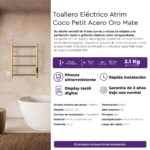Toallero Eléctrico Atrim Petit Coco 50x40 cm Acero Oro Mate - Image 4