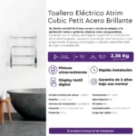 Toallero Eléctrico Atrim Petit Cubic 50x40 cm Acero Brillante - Image 4