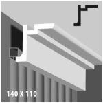 Moldura Funcional LED Tapa Riel 140x110 mm EPS Blanco Tira 2 m - Image 4